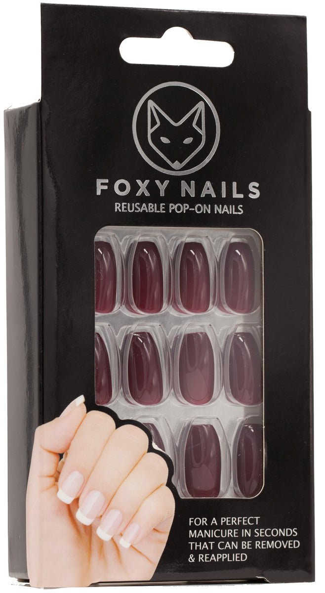 Oxblood Nails Long Coffin Elegance in Timeless Design
